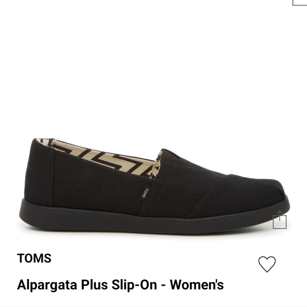 Toms Black Flats Classic Slip-On Design